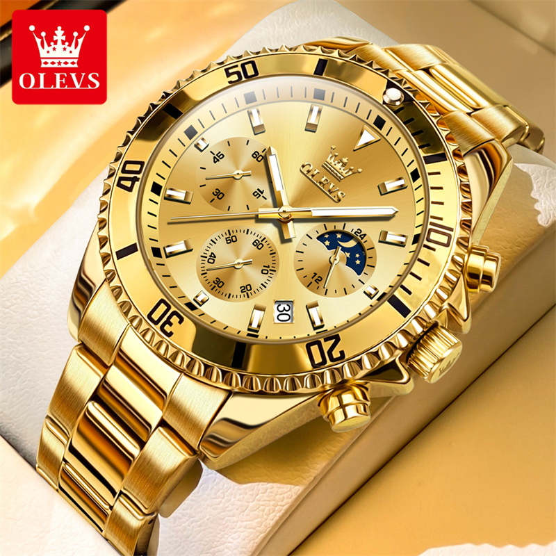 Luxury Watch Name - OLEVS jam tangan kuarsa emas pria,
