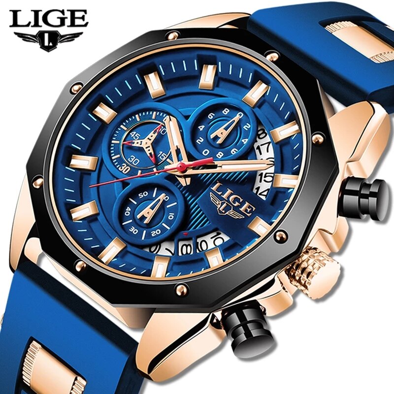 Luxury Watch Name - LIGE jam tangan kronograf pria, arloji