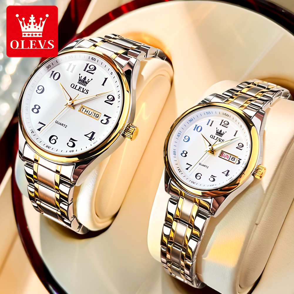 Best Luxury Quartz Watch - OLEVS Jam Tangan Pasangan Fashion Baru