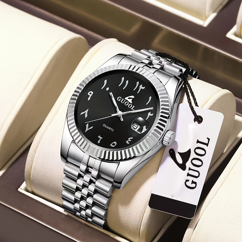 Luxury Watch With Arabic Numerals - Jam Tangan Pria Baja Tahan Karat