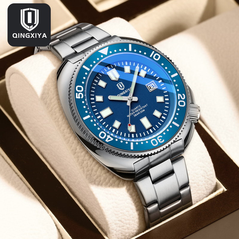 Luxury Watch Name - QINGXIYA Jam Tangan Kuarsa Biru Klasik