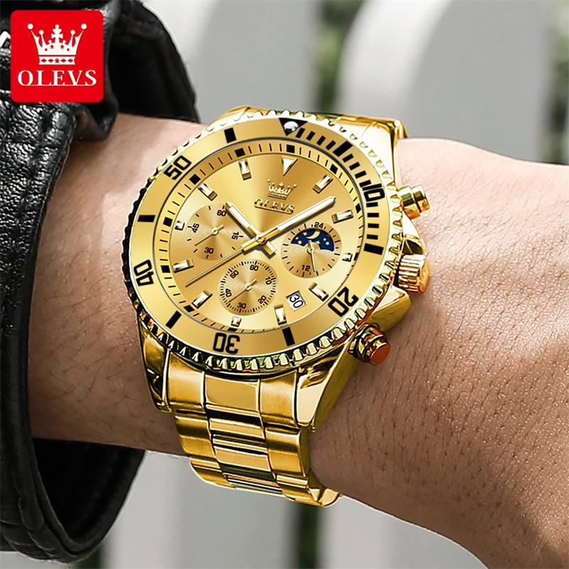 OLEVS jam tangan kuarsa emas p - Luxury Watch Name ulasan dan harga