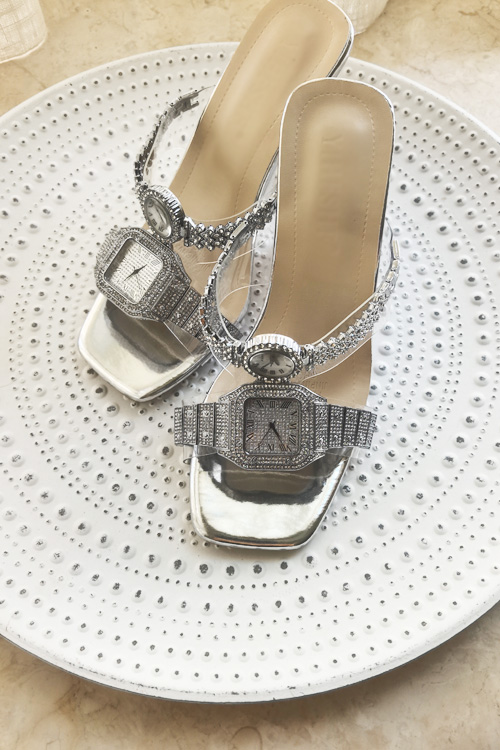 Sepatu hak tinggi kristal desa - Luxury Watch Leather ulasan dan harga
