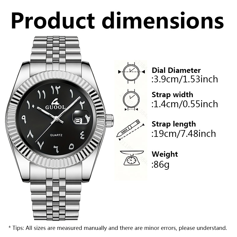 Jam Tangan Pria Baja Tahan Kar - Luxury Watch With Arabic Numerals ulasan dan harga