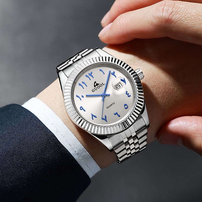 Jam Tangan Pria Baja Tahan Kar - Luxury Watch With Arabic Numerals ulasan dan harga