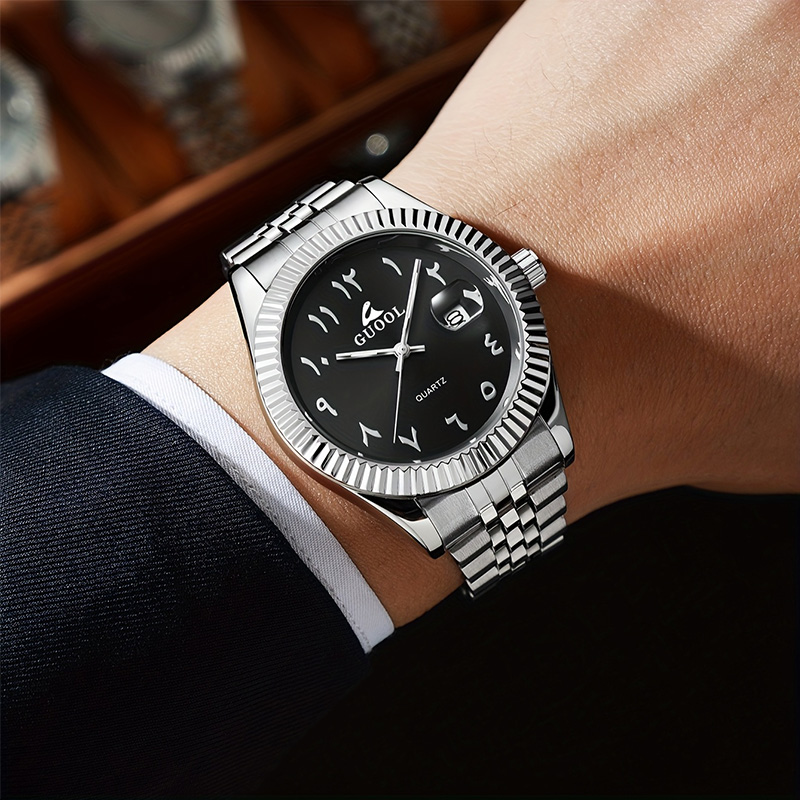 Jam Tangan Pria Baja Tahan Kar - Luxury Watch With Arabic Numerals ulasan dan harga