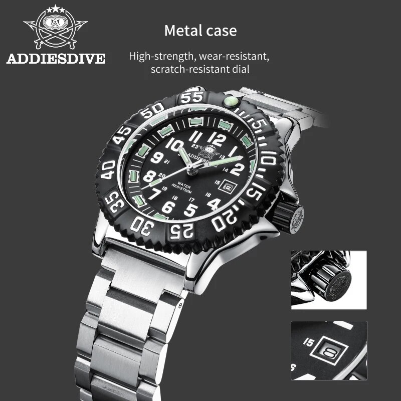 Addies Dive jam tangan bercaha - Luxury Watch With Arabic Numerals ulasan dan harga