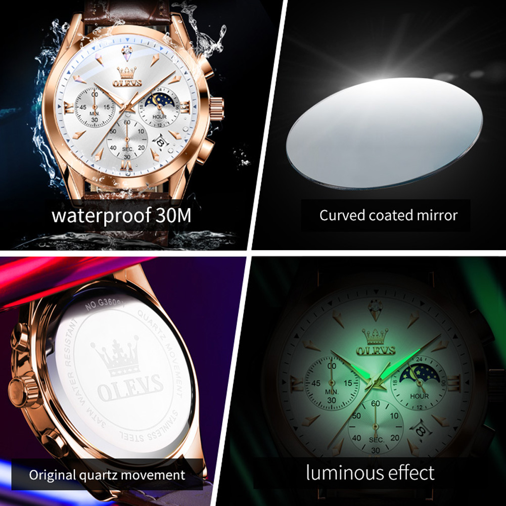 OLEVS jam tangan Quartz pria,  - Luxury Watch Name ulasan dan harga